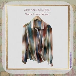 SEE AND BE SEEN | Watercolor Multicolor Blouse | Size M